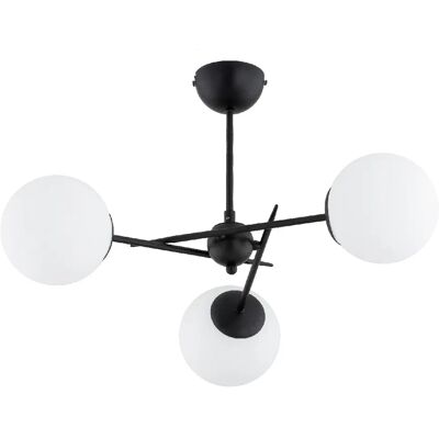 Plafonnier moderne noir globes verre 3xE14 Alfa Primery - Publicité Plafonnier moderne noir globes verre 3xE14 Alfa Primery - Publicité