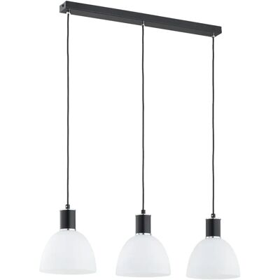 Suspension barre noire 3 globes blancs E27 Sanbri Alfa - Publicité Suspension barre noire 3 globes blancs E27 Sanbri Alfa - Publicité