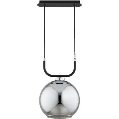 Suspension noire verre chromé Ø25 E27 15W Alfa Binary - Publicité Suspension noire verre chromé Ø25 E27 15W Alfa Binary - Publicité