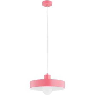 Suspension rose ronde Nevera enfant E27 15W métal Alfa - Publicité Suspension rose ronde Nevera enfant E27 15W métal Alfa - Publicité