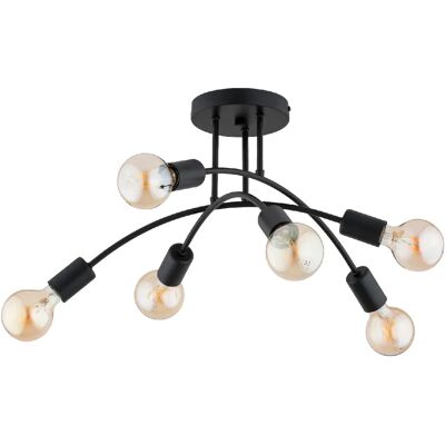 Plafonnier loft noir métal 6xE27 15W Alfa LANTI 55cm - Publicité Plafonnier loft noir métal 6xE27 15W Alfa LANTI 55cm - Publicité