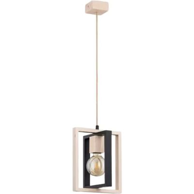 Alfa Suspension scandinave géométrique bois clair Lusi E27 - Publicité Alfa Suspension scandinave géométrique bois clair Lusi E27 - Publicité