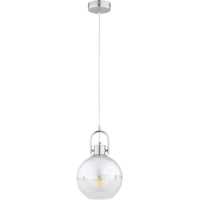 Suspension globe verre chrome Ø20 E27 15W Alfa Derol - Publicité Suspension globe verre chrome Ø20 E27 15W Alfa Derol - Publicité