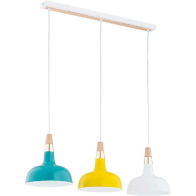 Suspension moderne multicolore bois 3xE27 Alfa Rodos - Publicité Suspension moderne multicolore bois 3xE27 Alfa Rodos - Publicité
