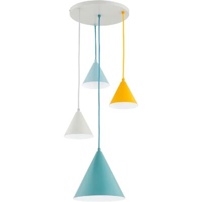 Suspension minimaliste 4xE27 Ø40 multicolore Ganna Alfa - Publicité Suspension minimaliste 4xE27 Ø40 multicolore Ganna Alfa - Publicité