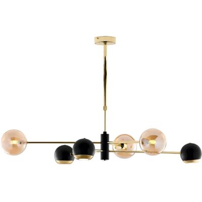 Jupiter Suspension 6 lampes - Or - Publicité Jupiter Suspension 6 lampes - Or - Publicité