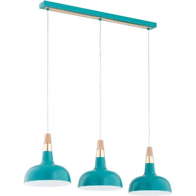 Suspension linéaire design menthe bois 3xE27 Alfa Rodos - Publicité Suspension linéaire design menthe bois 3xE27 Alfa Rodos - Publicité