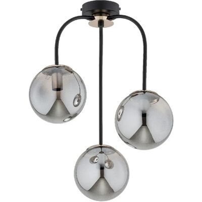 Alfa Plafonnier moderne noir-or, 3 globes fumés E14 Gamma - Publicité Alfa Plafonnier moderne noir-or, 3 globes fumés E14 Gamma - Publicité