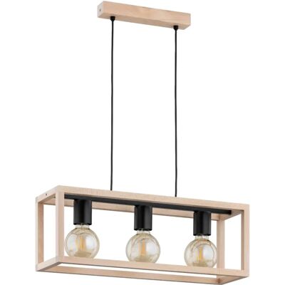 Suspension scandinave bois géométrique 3xE27 15W Alfa - Publicité Suspension scandinave bois géométrique 3xE27 15W Alfa - Publicité