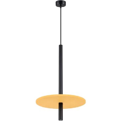 Sollux Lighting Suspension tube noire, disque feutre jaune, G9 Sollux - Publicité Sollux Lighting Suspension tube noire, disque feutre jaune, G9 Sollux - Publicité