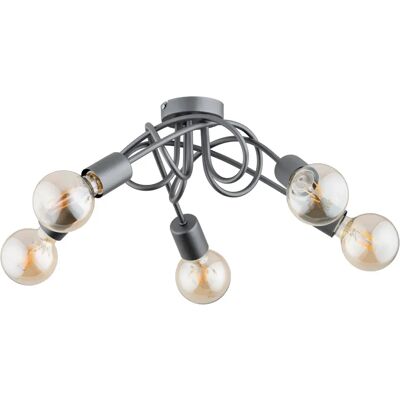 Plafonnier loft gris nœud métal 51cm 5xE27 Alfa Inter - Publicité Plafonnier loft gris nœud métal 51cm 5xE27 Alfa Inter - Publicité