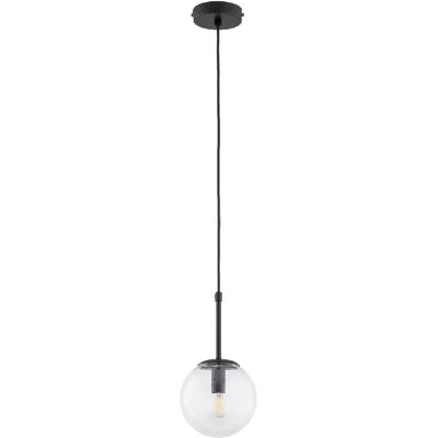 Suspension mini noire globe verre clair E14 Alfa Sebia - Publicité Suspension mini noire globe verre clair E14 Alfa Sebia - Publicité