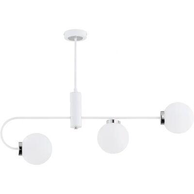 Alfa Plafonnier minimaliste blanc/argent asymétrique 3xE14 - Publicité Alfa Plafonnier minimaliste blanc/argent asymétrique 3xE14 - Publicité