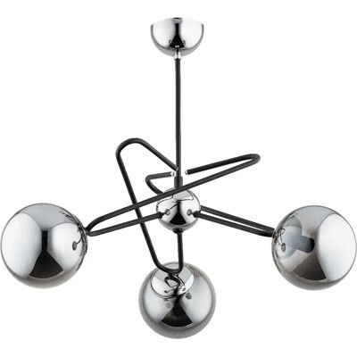 Suspension moderne noire/chrome fumé 3xE14 Sagito Alfa - Publicité Suspension moderne noire/chrome fumé 3xE14 Sagito Alfa - Publicité