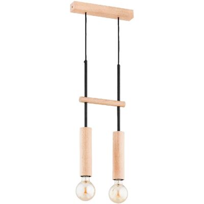 Suspension scandinave bois 2 lumières E27 Alfa Dilan - Publicité Suspension scandinave bois 2 lumières E27 Alfa Dilan - Publicité