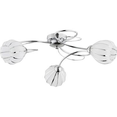 Plafonnier moderne blanc/chrome bras torsadés 3xE14 Alfa - Publicité Plafonnier moderne blanc/chrome bras torsadés 3xE14 Alfa - Publicité