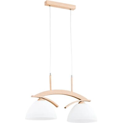 Suspension scandinave bois blanc 2xE27 15W FLOP Alfa - Publicité Suspension scandinave bois blanc 2xE27 15W FLOP Alfa - Publicité