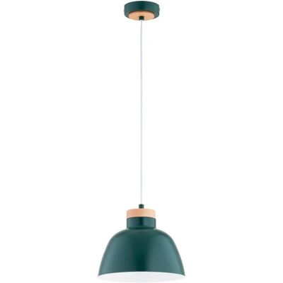 Alfa Suspension loft verte métal/bois E27 cuisine Lorien Ø23 - Publicité Alfa Suspension loft verte métal/bois E27 cuisine Lorien Ø23 - Publicité