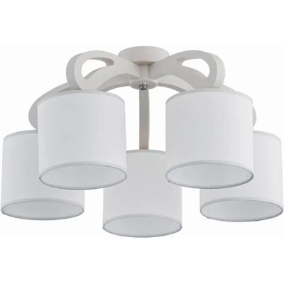 Plafonnier décoratif tissu gris/blanc 5xE27 TEKLA Alfa - Publicité Plafonnier décoratif tissu gris/blanc 5xE27 TEKLA Alfa - Publicité