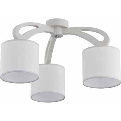 Alfa Plafonnier abat-jour tissu blanc/gris 3xE27 15W Tekla - Publicité Alfa Plafonnier abat-jour tissu blanc/gris 3xE27 15W Tekla - Publicité