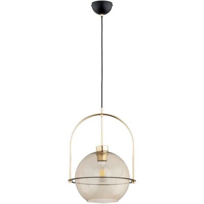 Suspension boule verre ambré noir/or 1xE27 15W Alfa - Publicité Suspension boule verre ambré noir/or 1xE27 15W Alfa - Publicité