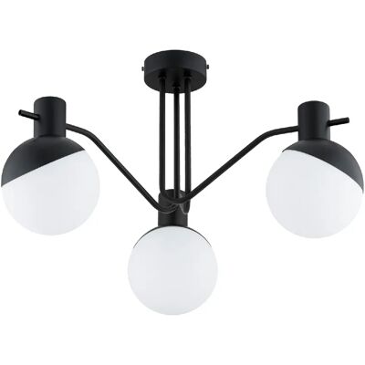 Alfa Plafonnier moderne noir/blanc 3 globes verre E14 ENIGMA - Publicité Alfa Plafonnier moderne noir/blanc 3 globes verre E14 ENIGMA - Publicité