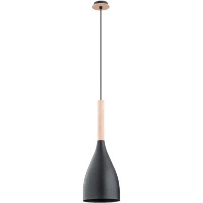 Suspension rustique noire bois Ø16 1L E27 Alfa Juice - Publicité Suspension rustique noire bois Ø16 1L E27 Alfa Juice - Publicité