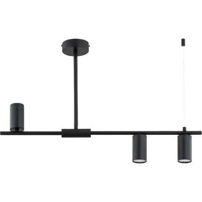 Suspension noire moderne 3 spots GU10 10W Uranos Alfa - Publicité Suspension noire moderne 3 spots GU10 10W Uranos Alfa - Publicité