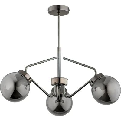 Plafonnier moderne noir/chrome globes verre 3xE14 Alfa - Publicité Plafonnier moderne noir/chrome globes verre 3xE14 Alfa - Publicité