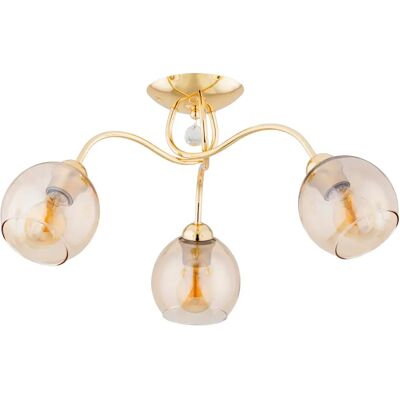 Alfa Plafonnier glamour doré ambre cristal Amarillo 3xE27 - Publicité Alfa Plafonnier glamour doré ambre cristal Amarillo 3xE27 - Publicité