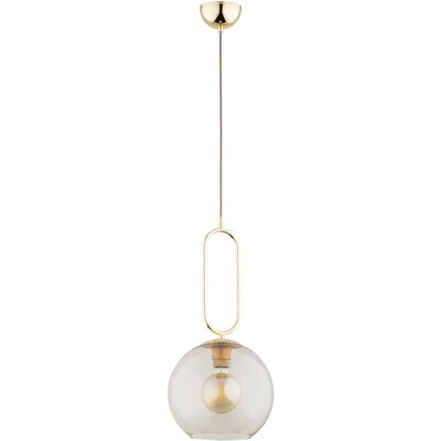 Suspension moderne laiton verre ambre boule E27 Alfa - Publicité Suspension moderne laiton verre ambre boule E27 Alfa - Publicité