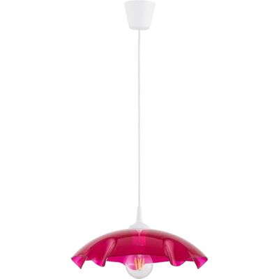 Alfa Suspension LILIA verre rouge Ø39 E27 rosace blanche - Publicité Alfa Suspension LILIA verre rouge Ø39 E27 rosace blanche - Publicité