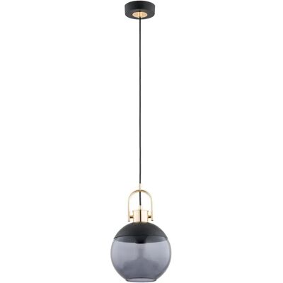 Suspension boule fumée noir or E27 15W Hilto Alfa - Publicité Suspension boule fumée noir or E27 15W Hilto Alfa - Publicité