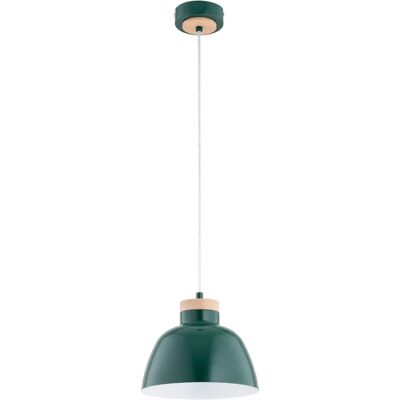 Suspension loft verte métal/bois E27 Ø23 Lorien Alfa - Publicité Suspension loft verte métal/bois E27 Ø23 Lorien Alfa - Publicité