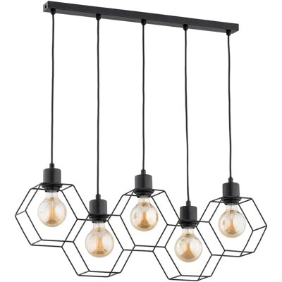 Suspension loft noire géométrique 5xE27 Alfa Kombi - Publicité Suspension loft noire géométrique 5xE27 Alfa Kombi - Publicité