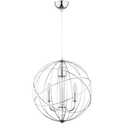 Suspension chandelier métal chrome PIKO Ø43 3xE14 Alfa - Publicité Suspension chandelier métal chrome PIKO Ø43 3xE14 Alfa - Publicité
