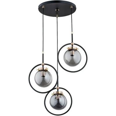 Suspension industrielle AKIRA 3xE14 Ø40 noir/or Alfa - Publicité Suspension industrielle AKIRA 3xE14 Ø40 noir/or Alfa - Publicité