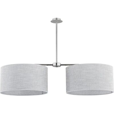Alfa Plafonnier minimaliste argent abat-jour gris 2xE27 Duo - Publicité Alfa Plafonnier minimaliste argent abat-jour gris 2xE27 Duo - Publicité