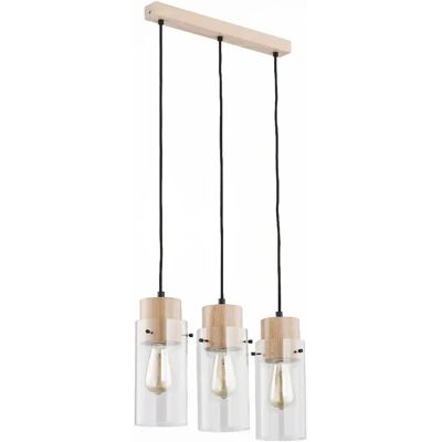 Suspension Alfa Tantum 60176 3 lumières E27 bois verre - Publicité Suspension Alfa Tantum 60176 3 lumières E27 bois verre - Publicité