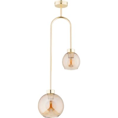 Suspension Vector Alfa laiton, 2 globes verre ambre E14 - Publicité Suspension Vector Alfa laiton, 2 globes verre ambre E14 - Publicité