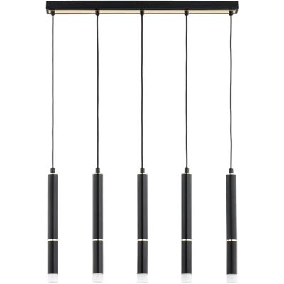 Suspension moderne métal noire/or barre 5xG9 Alfa Derso - Publicité Suspension moderne métal noire/or barre 5xG9 Alfa Derso - Publicité