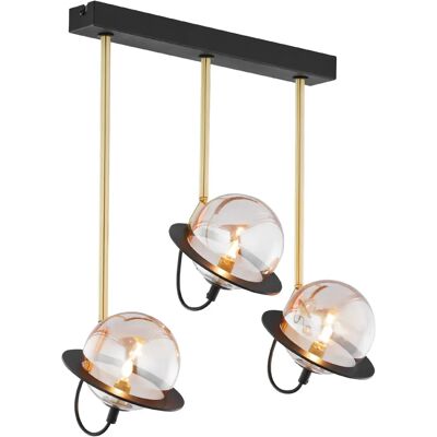 Suspension moderne noir/or 50cm ambre 3xG9 Jupiter PLANET - Publicité Suspension moderne noir/or 50cm ambre 3xG9 Jupiter PLANET - Publicité