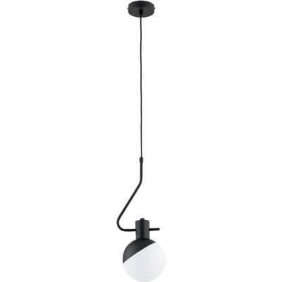 Suspension moderne boule verre noir/blanc E14 10W Alfa - Publicité Suspension moderne boule verre noir/blanc E14 10W Alfa - Publicité