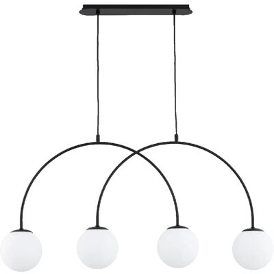 Suspension noire arc, globes blancs 4xE14 Bendo Alfa - Publicité Suspension noire arc, globes blancs 4xE14 Bendo Alfa - Publicité