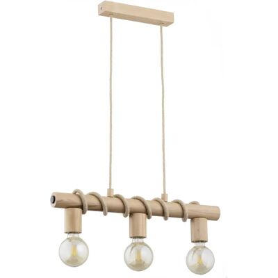 Suspension scandinave bois clair 3xE27 Kronos Alfa - Publicité Suspension scandinave bois clair 3xE27 Kronos Alfa - Publicité