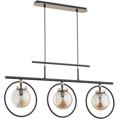 Suspension moderne noire Vasido Alfa 3 globes dorés E14 - Publicité Suspension moderne noire Vasido Alfa 3 globes dorés E14 - Publicité