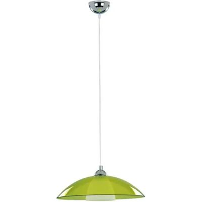 Suspension cuisine UFO Alfa verre vert chromé E27 Ø40 - Publicité Suspension cuisine UFO Alfa verre vert chromé E27 Ø40 - Publicité
