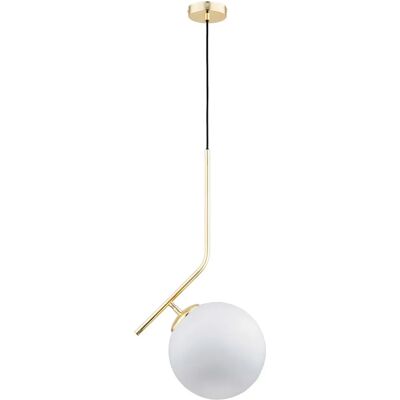 Alfa Suspension minimaliste doré/noir boule verre blanche E27 - Publicité Alfa Suspension minimaliste doré/noir boule verre blanche E27 - Publicité