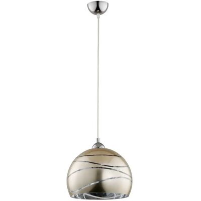 Suspension Alfa NARVI dôme verre chromé Ø30 H90 E27 15W - Publicité Suspension Alfa NARVI dôme verre chromé Ø30 H90 E27 15W - Publicité
