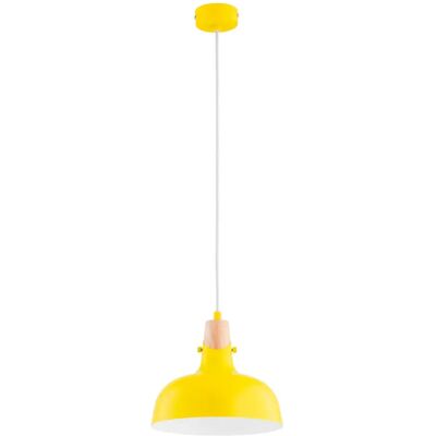 Suspension industrielle jaune bois Ø23 E27 Alfa SOLO - Publicité Suspension industrielle jaune bois Ø23 E27 Alfa SOLO - Publicité